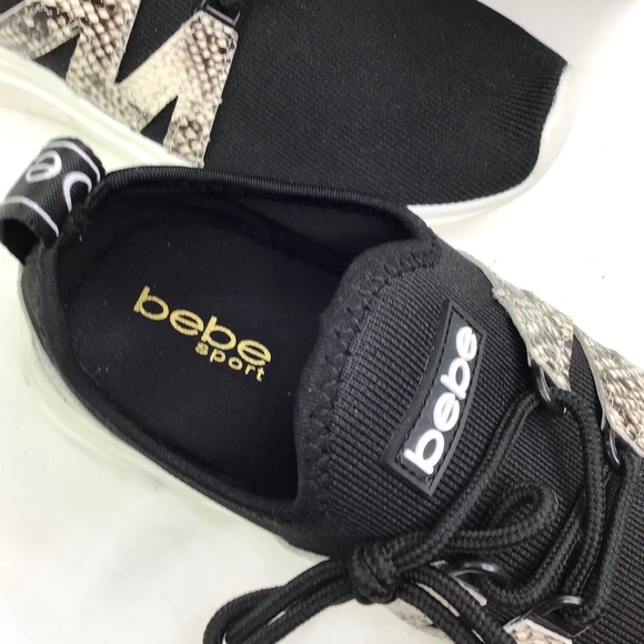 LAST 1 Bebe Sport Snake Black Leylan Sneaker 8 - Picture 7 of 11